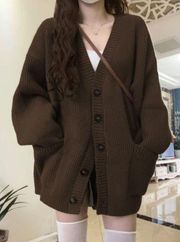 brown cardigan