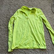 Gap neon yellow  fit athletic quarter zip size medium