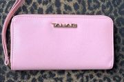 Tahari pink wristlet/wallet