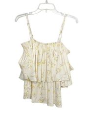 Bishop & Young cream floral sleeveless top large