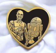 R2D2 & C-3PO Heart Shape Tac Pin