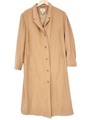 LL Bean Tan Wool Cashmere Blend Long Pea Coat Sz XXL