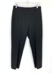 St. John Women's Size 8 Flat Front High Rise Seamed Pants Tapered Legs Black