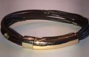 RLM SOHO Brown & Gold Tone Multi Strand Corded Magnetic Closure Bracelet