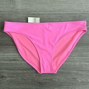 NWT AERIE Bikini Bottom Hot Pink Size Large Classic Fit Stretch Retro Swimwear
