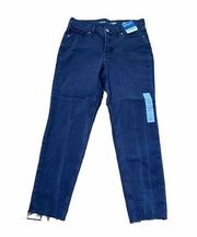 Old Navy Jeans Womens High Rise O.G Straight Ankle Raw Frayed Hem Denim Size 6