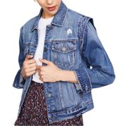 Joie NWT Distressed Trucker Jean Jacket Light Wash Denim Demanda Size S