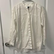 lafayette 148 cotton button up top medium