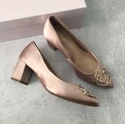 Taryn Rose Maci Pump Heels Pink Blush Satin Fabric NEW