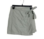 Abercrombie & Fitch  Wrap Front Mini Skirt Olive Green Linen Blend Size Small