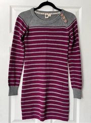 Roxy Striped Tunic Sweater w/Button Shoulder - Size S