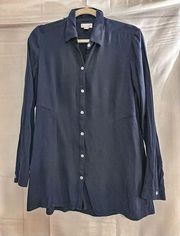 J Jill Navy Button Down Top