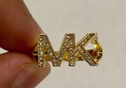 Gold-Tone Logo Ring Size 7