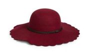 BP. Scallop Brim Felt Hat In Wine NEW