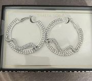 Thalia Sodi Crystal Hoops w slithering snake