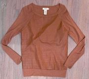 Neiman Marcus Leather Cashmere Tan Brown Sweater