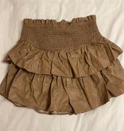 Women’s Faux Leather Ruffle Skirt 