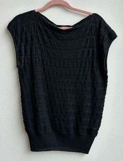 Missoni Black Wool Blend Sleeveless Textured Sweater Size 6 Relaxed Oversized