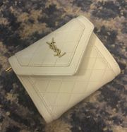 Quilted Leather Wallet Off White