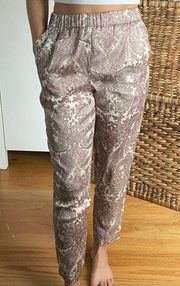 Paisley Print Silky Trouser Pants