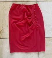 New York and Company Pink Pencil Skirt with Buttons Sz 4