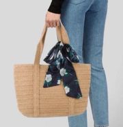 Draper James straw bag with scarf