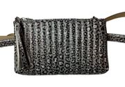 INC International Concepts Quilted Animal Print Convertible Belt Bag Grey L