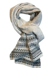 Brand New MARTHA STEWART 99% CASHMERE Nordic Scarf Grey