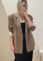 REFORMATION Classic Slim Blazer in Mushroom XS