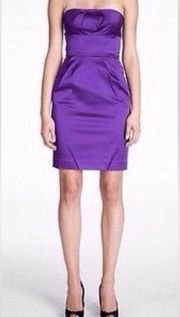 DVF  Women’s Fiorenza Purple Strapless Party‎ Dress Size S