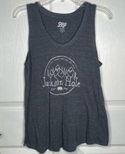 Blue 84 Gray And White Jackson Hole Tank Top