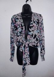 Barlll floral tie blouse