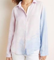 Cloth & Stone Anthropologie Tie Dye Button Down Long Sleeve Shirt Petite Med