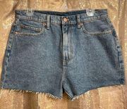 PINK Victoria's Secret High Rise Cut Off Blue Jean Shorts Size 30 NWT