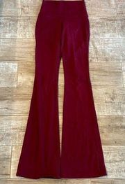 , maroon wide leg pants