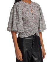 Isabel Marant Etoile Mariazo Floral Flutter-Sleeve Blouse 42 NWT