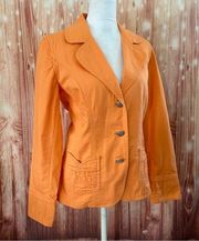 Denim & Co Orange Stretch Denim Blazer