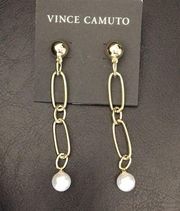 Vince Camuto Dangling links & pearls Earrings