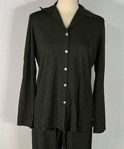 Max Studio Green Long Sleeve Button Down Shirt Women's Size Medium NWT