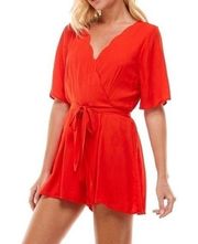 Trixxi Red Scalloped Romper Women’s Size XS