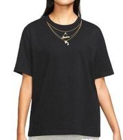 NEW Jordan Women's (Her)itage Gold Chain T-Shirt size S Black