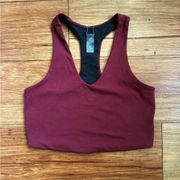 Momento Reversible Crop Top Red and Black S