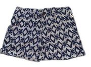 NWT Kenar Linen Blue & Cream Boho Shorts Size 8