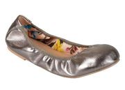 Journee Collection Lindy2 Ballet Flat Pewter Faux Leather Size 7.5 M, New in Box