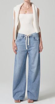 Brynn Drawstring Trouser in Blue Lace