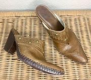 Frye Leather Studded Western Style Heeled Mule Size 7.5