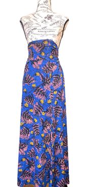 2XL Maxi Skirt • Azure Background • Floral Design • Floor Length • EGUC