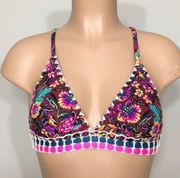 Xhilaration New. Floral and ribbon bikini top. NWOT