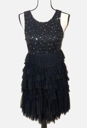 MM Couture Black Sequined Party Dress Size L Holiday Miss Me