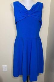 NWT $345  11 Honoré Twist Flare Dress Blue Size 18/20 Sleeveless